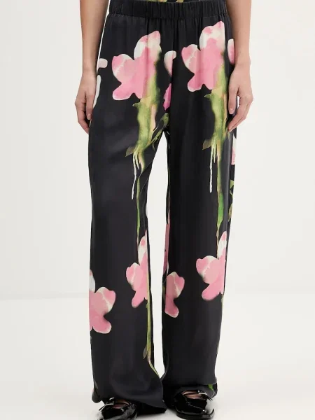 Stine Goya pantaloni lat high waist negru