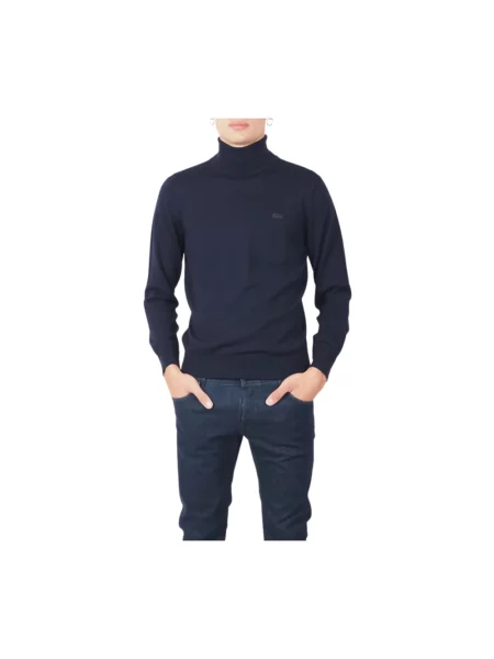 Golf Lacoste wełniany niebieski