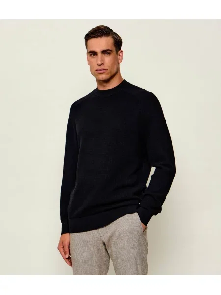 BOSS BLACK Pulover C-Lacerbo cu adaos de lână negru