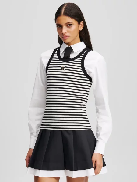 Bombažen top Karl Lagerfeld črna