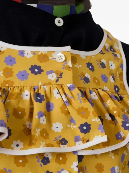 Top Miu Miu cu model floral cu imagine galben