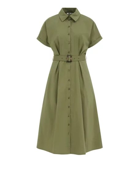 WE Fashion Rochie tip bluză oliv