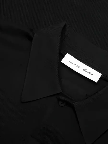 Περικομμένο polo Fear Of God Essentials μαύρο