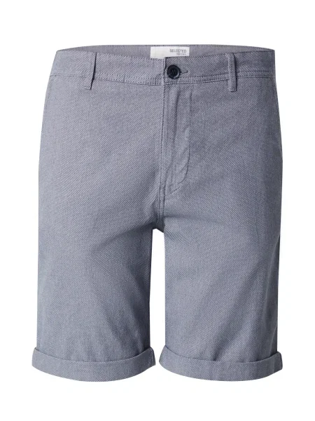 SELECTED HOMME Pantaloni eleganți SLHLUTON albastru fumuriu / murdar alb