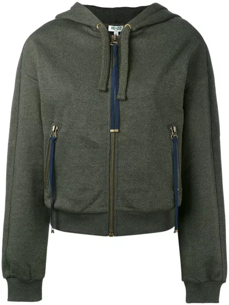 Hanorac cu glugă Kenzo cu broderie verde