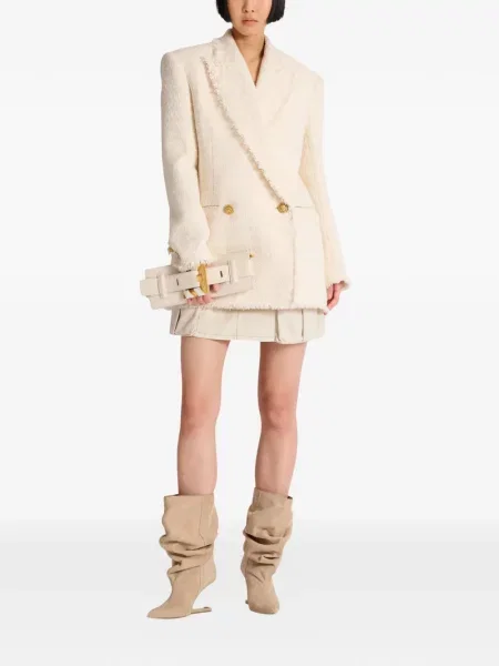 Geacă Balmain cu franjuri din tweed