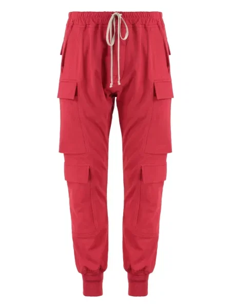 Pantaloni cargo Rick Owens cu cordon roșu