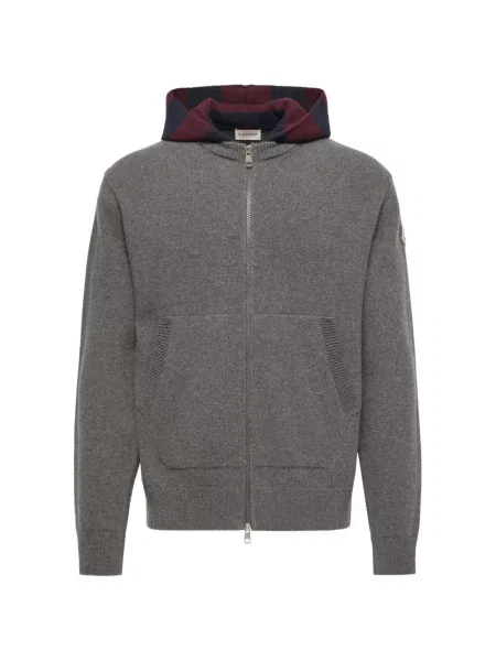 Hanorac cu glugă Moncler cu dungi gri