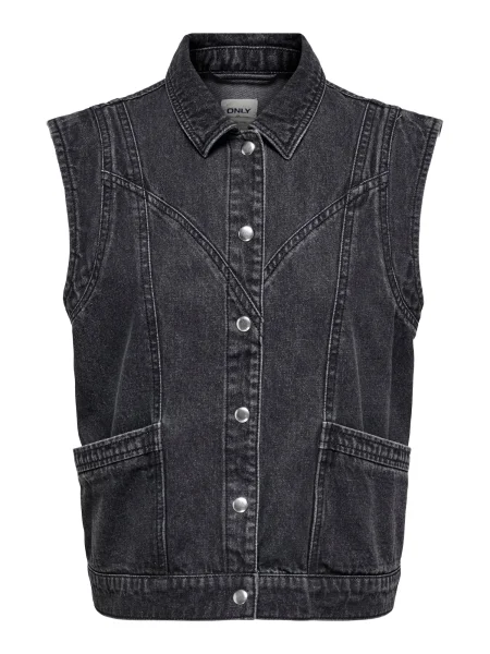 ONLY Vestă ONLKENNEDY denim negru