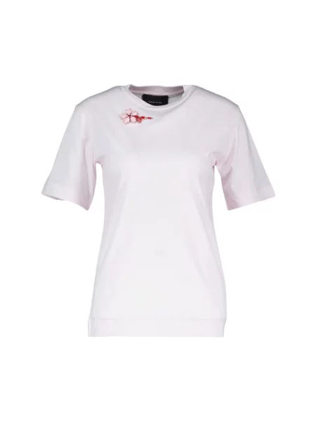 Koszulka Simone Rocha z dżerseju z perełkami różowa