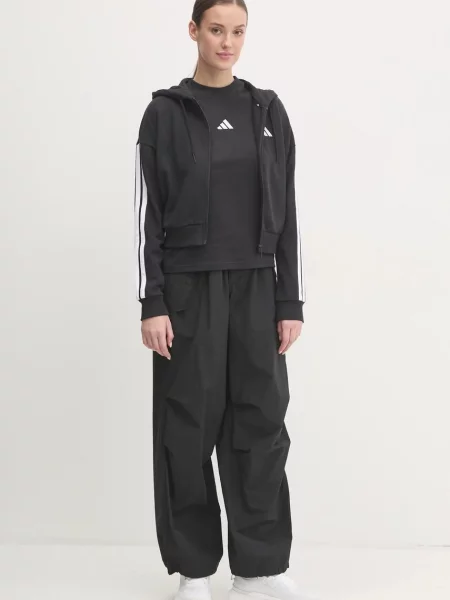 Adidas bluza Essentials z kapturem z aplikacją czarny