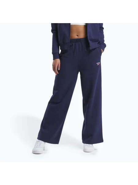 Pantaloni pentru femei Reebok Identity Small Logo Fleece WIde Leg vector navy