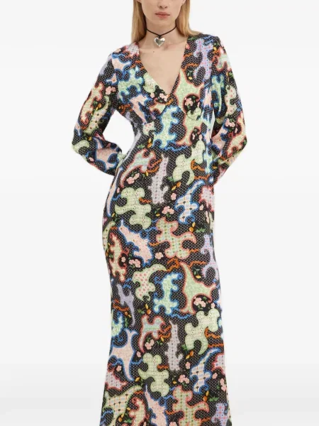 Rochie Never Fully Dressed cu decolteu în V negru