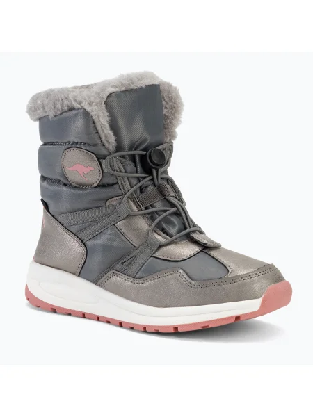 Юношески ботуши за сняг KangaROOS K-PE Ski RTX steel grey / dusty rose сиво