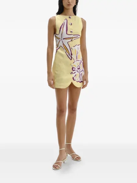 Rochie Cala De La Cruz cu imagine galben