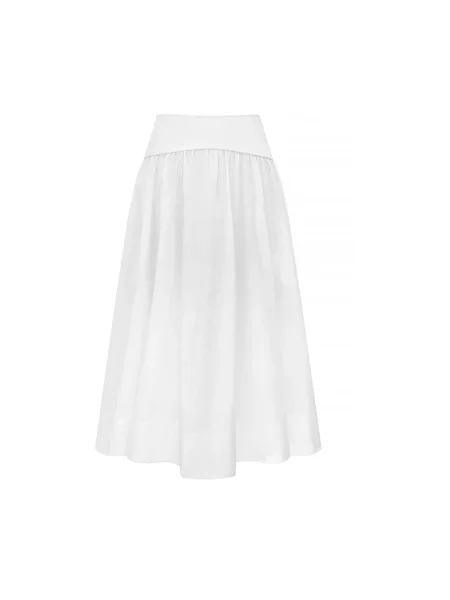 Spódnica midi Zimmermann popelinowa biała