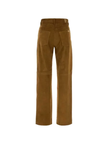 Pantaloni 7 For All Mankind din piele de căprioară maro