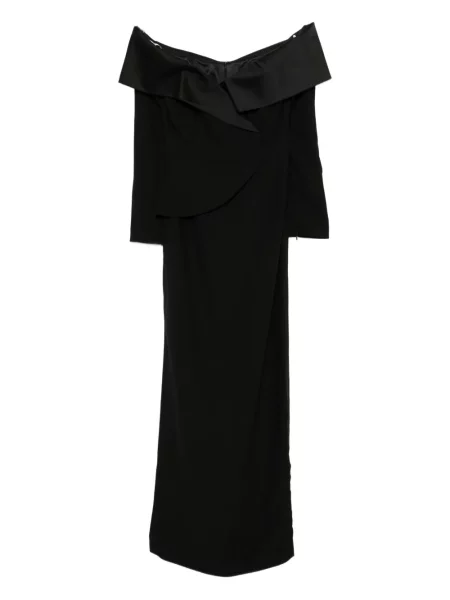 Sukienka midi Saiid Kobeisy z krepy do kolan garniturowa czarna