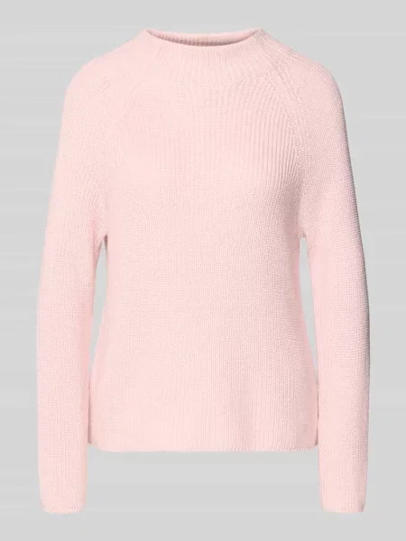 Sweter z dzianiny ze stójką Monari różowy