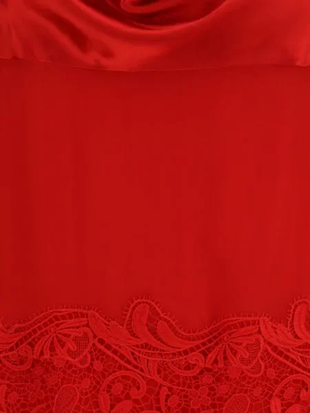 Rochie mini Ferragamo din dantelă drapată roșu