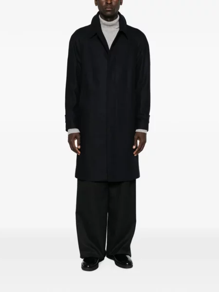 Palton Lardini cu model herringbone albastru