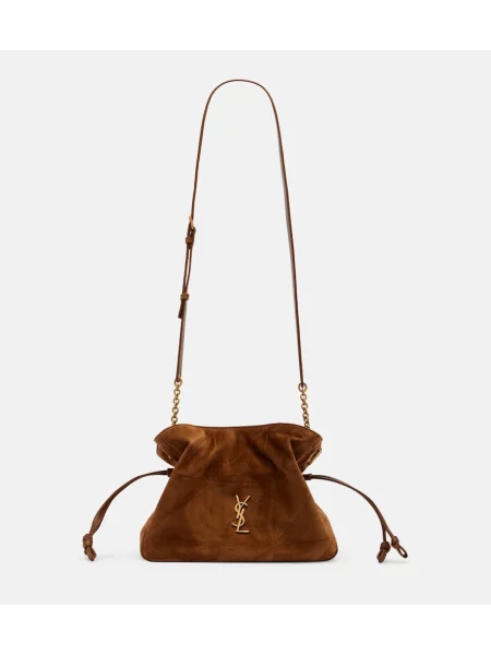 Semišová kabelka Saint Laurent hnedá