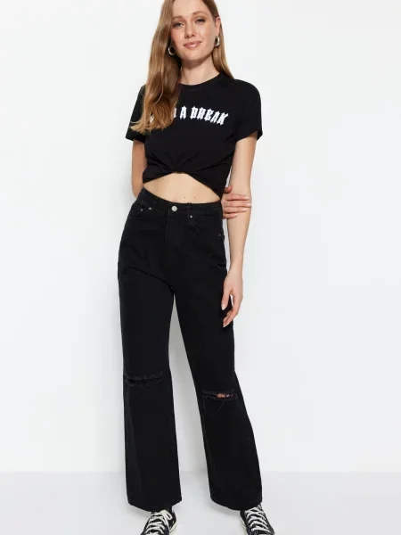 Blugi Trendyol rupți negru