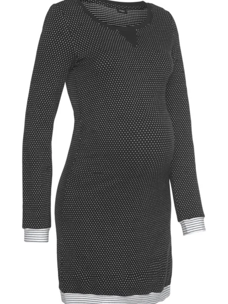 VIVANCE Noční košilka šedá bílá