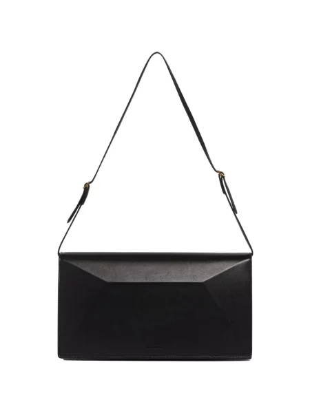 Geantă Jil Sander cu imprimeu geometric negru