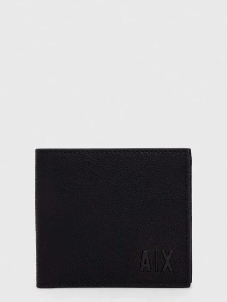 Шкіряний гаманець Armani Exchange чорний