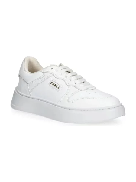 Sneakersy Furla sznurowane koronkowe białe