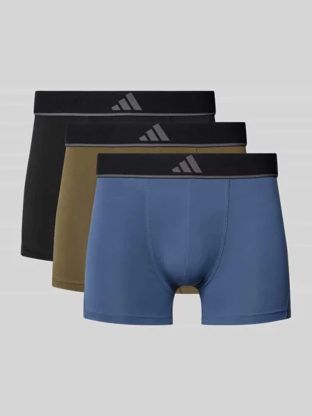 Obcisłe bokserki o kroju slim fit z wyhaftowanym logo model ‘Active’ w zestawie 3 szt. Adidas Sportswear granatowe