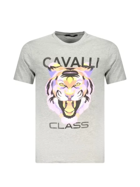 Tricou Cavalli Class cu imagine cu dungi de tigru gri