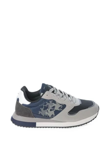 Sneakerși La Martina din piele de căprioară gri