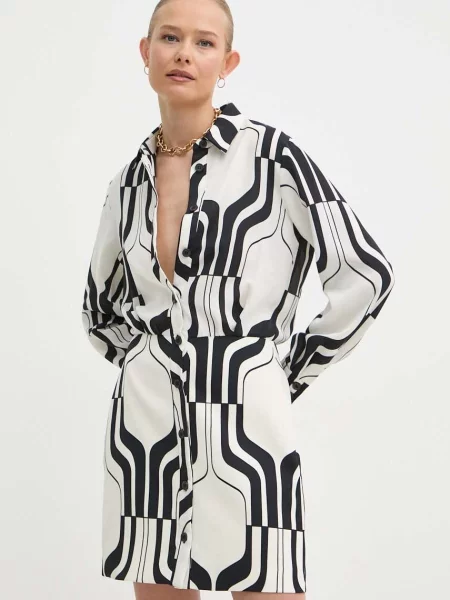 Marella rochie negru mini drept alb