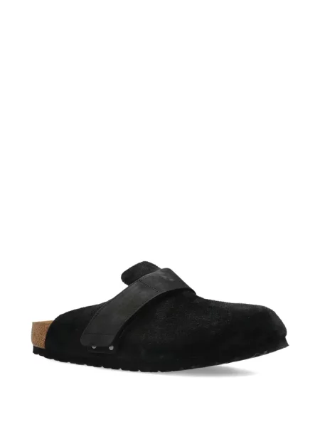 Papuci tip mules Birkenstock din piele de căprioară negru