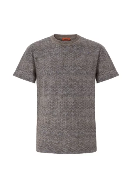Tricou Missoni cu decolteu rotund gri