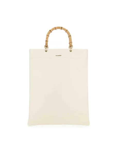 Shopperka Jil Sander skórzana biała