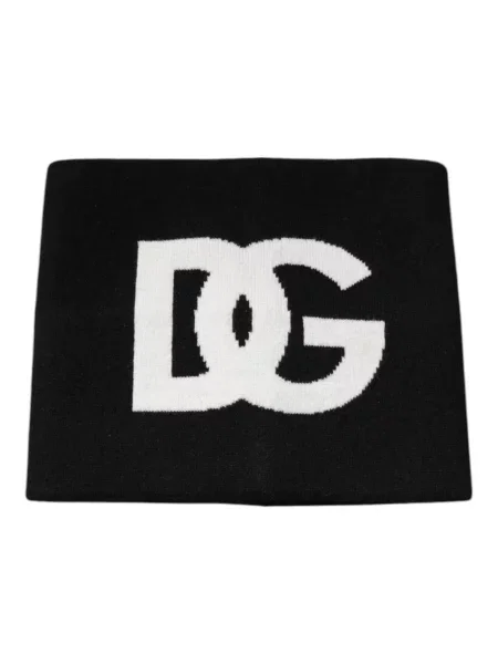 Szal Dolce And Gabbana z kaszmiru z logo czarna