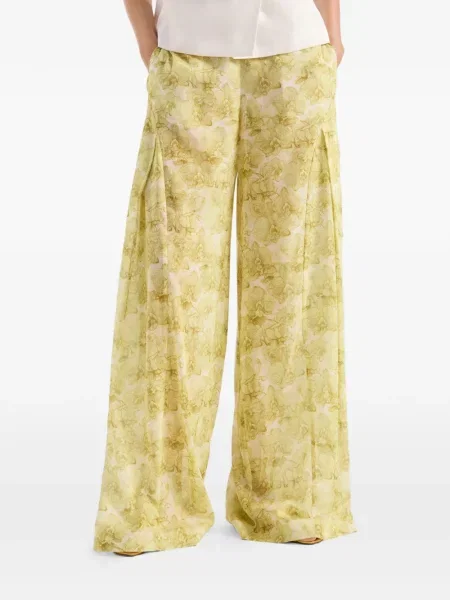 Pantaloni Genny din muselină galben