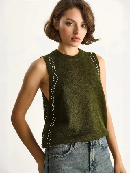Bianco Lucci Halenka Blusen khaki