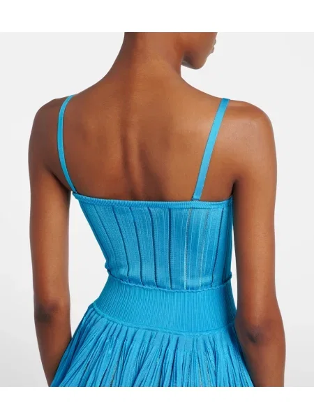 Rochie Alaïa tricotate albastru