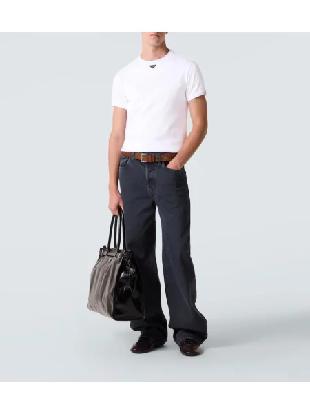Tricou Prada din jerseu alb