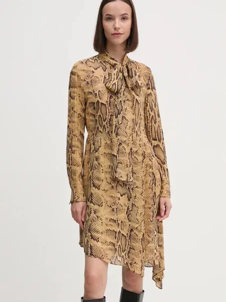 Рокля Sisley къса разкроена кафяво