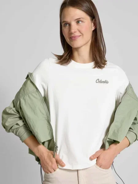 T-shirt z nadrukiem z logo model ‘ROLLING BEND’ Columbia biała