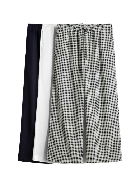 The Set Pantaloni bleumarin / negru murdar alb