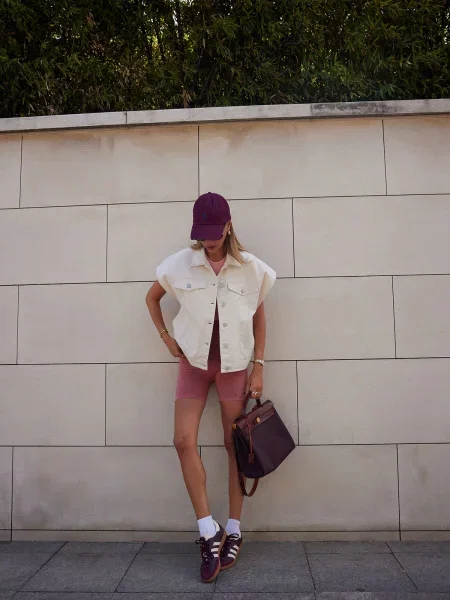 Dzianinowe spodenki sportowe Trendyol różowe