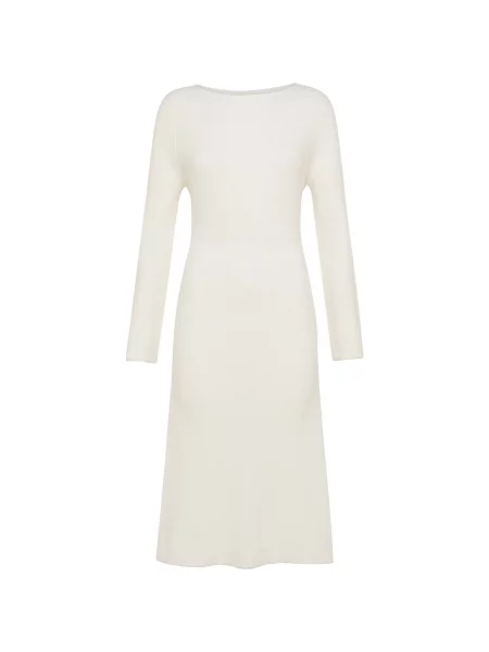 Lung rochie Deha tricotate alb