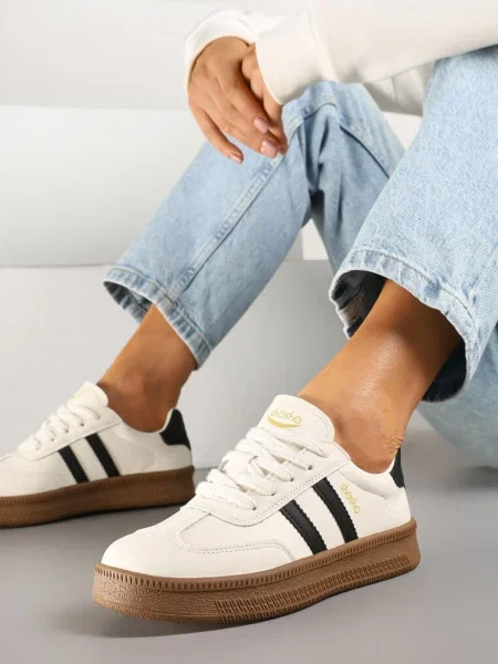 Sneakers Wenilan Bej cu negru