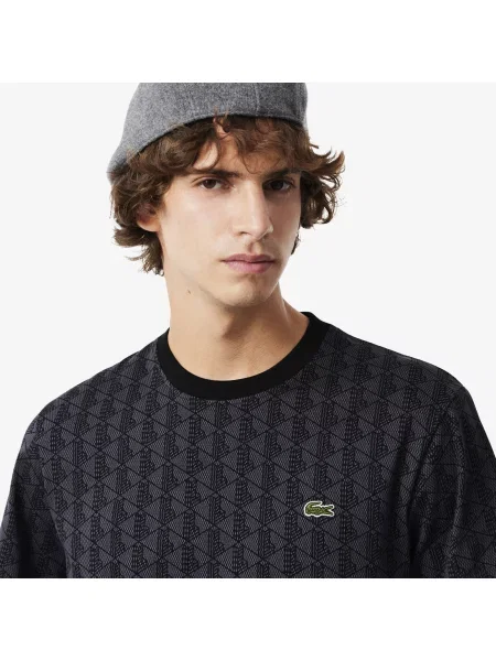 Lacoste Koszulka Z Dżerseju Z Monogramem szary